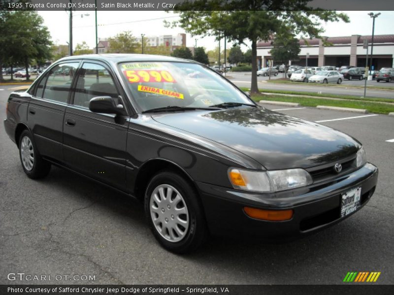 Satin Black Metallic / Gray 1995 Toyota Corolla DX Sedan