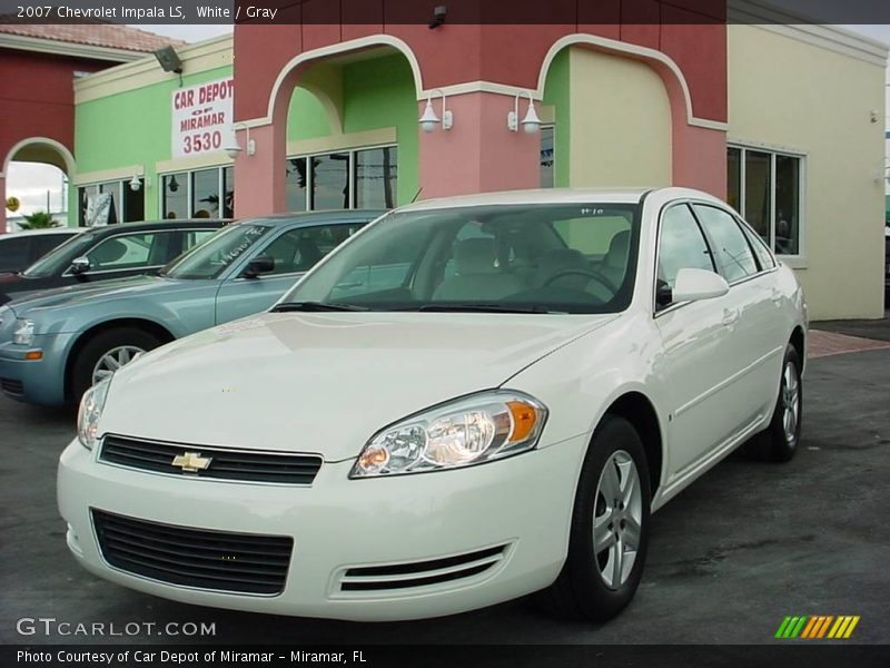 White / Gray 2007 Chevrolet Impala LS