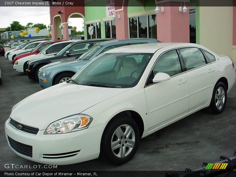 White / Gray 2007 Chevrolet Impala LS