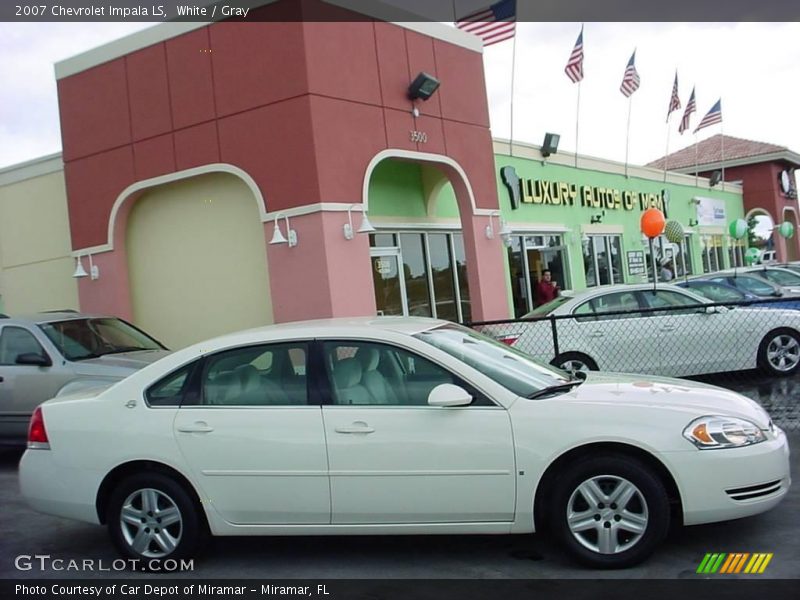 White / Gray 2007 Chevrolet Impala LS