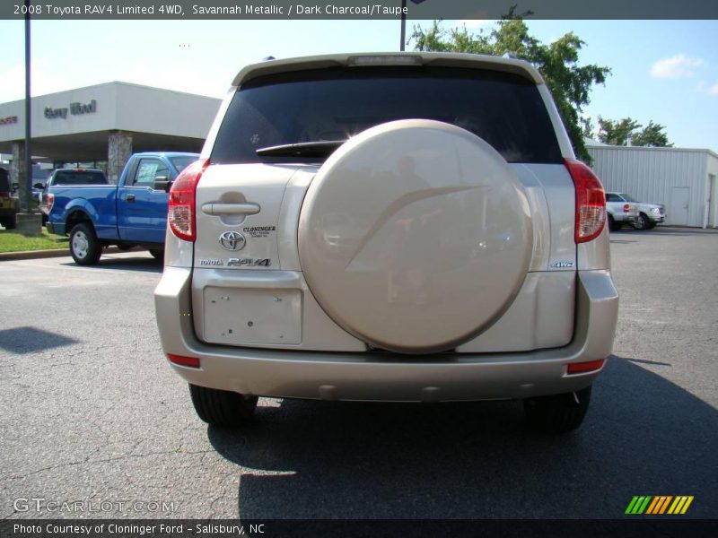 Savannah Metallic / Dark Charcoal/Taupe 2008 Toyota RAV4 Limited 4WD