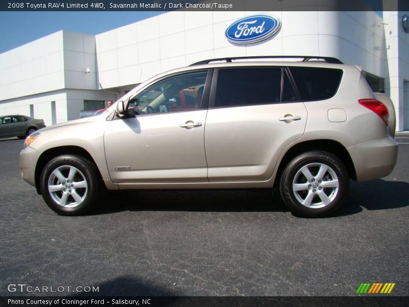 Savannah Metallic / Dark Charcoal/Taupe 2008 Toyota RAV4 Limited 4WD