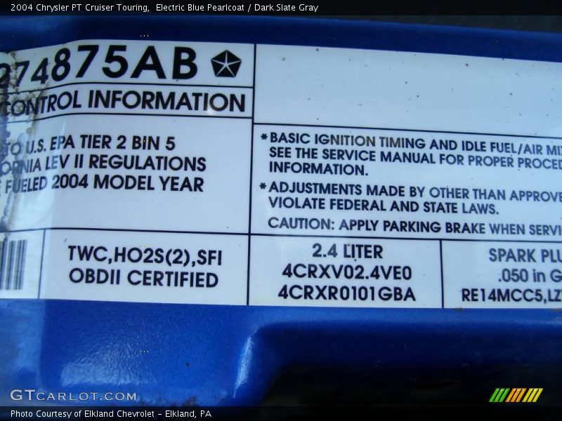 Electric Blue Pearlcoat / Dark Slate Gray 2004 Chrysler PT Cruiser Touring