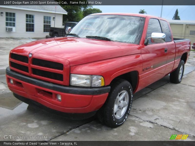 Flame Red / Mist Gray 1997 Dodge Ram 1500 Sport Extended Cab