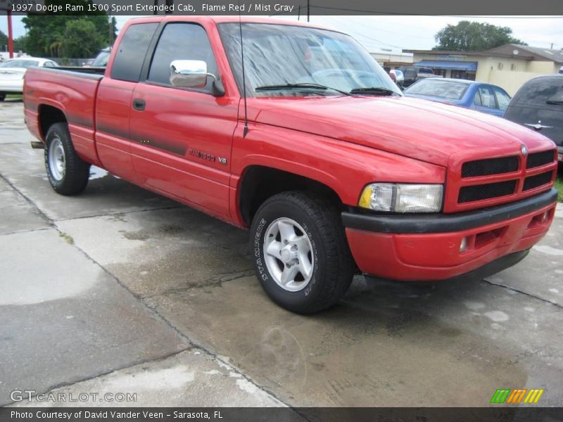 Flame Red / Mist Gray 1997 Dodge Ram 1500 Sport Extended Cab