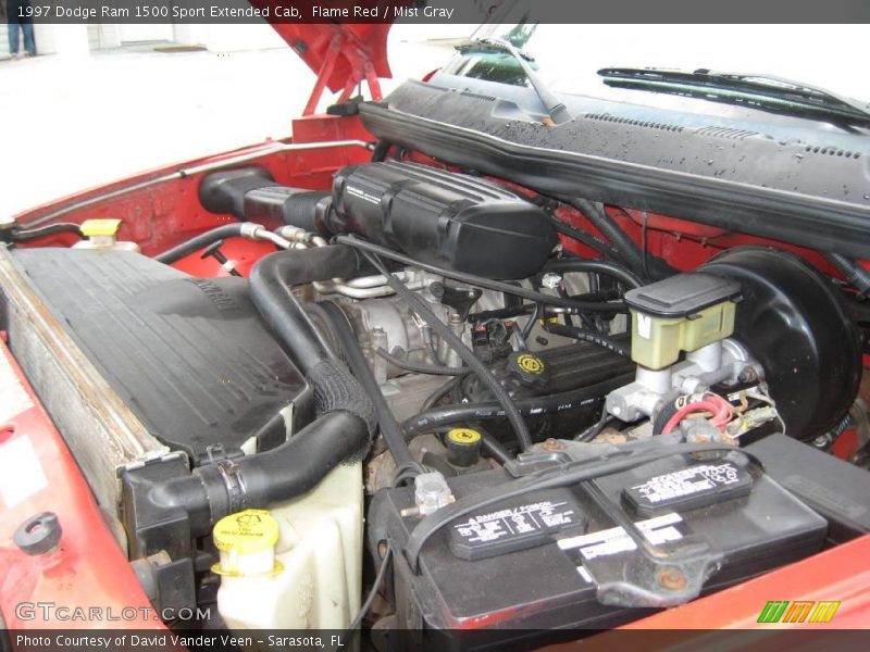 Flame Red / Mist Gray 1997 Dodge Ram 1500 Sport Extended Cab