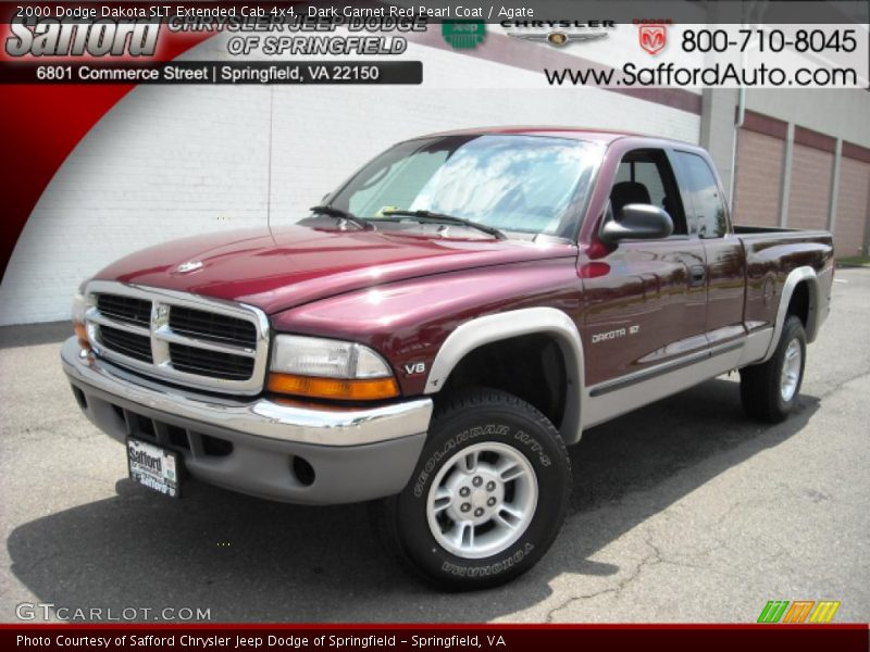 Dark Garnet Red Pearl Coat / Agate 2000 Dodge Dakota SLT Extended Cab 4x4