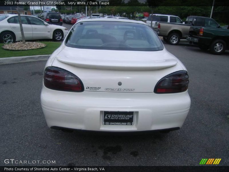 Ivory White / Dark Taupe 2003 Pontiac Grand Prix GTP Sedan