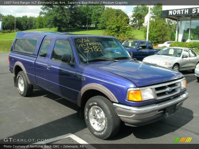 Sapphire Blue Metallic / Medium Graphite 1997 Ford Ranger XLT Extended Cab 4x4