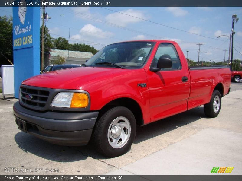 Bright Red / Tan 2004 Ford F150 XL Heritage Regular Cab