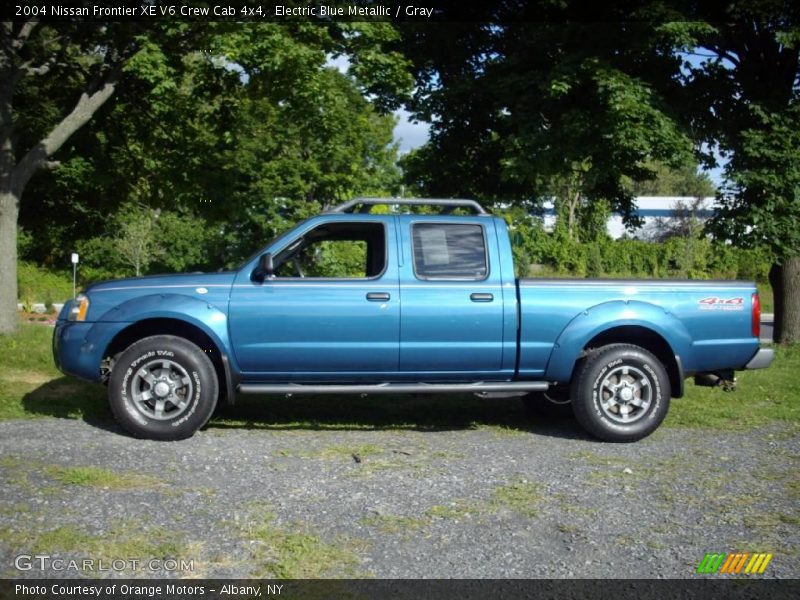 Electric Blue Metallic / Gray 2004 Nissan Frontier XE V6 Crew Cab 4x4