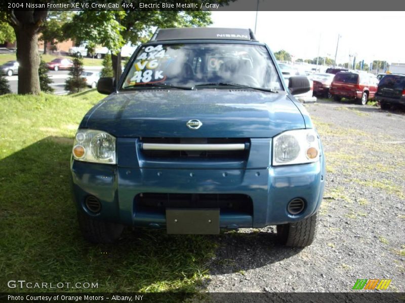 Electric Blue Metallic / Gray 2004 Nissan Frontier XE V6 Crew Cab 4x4