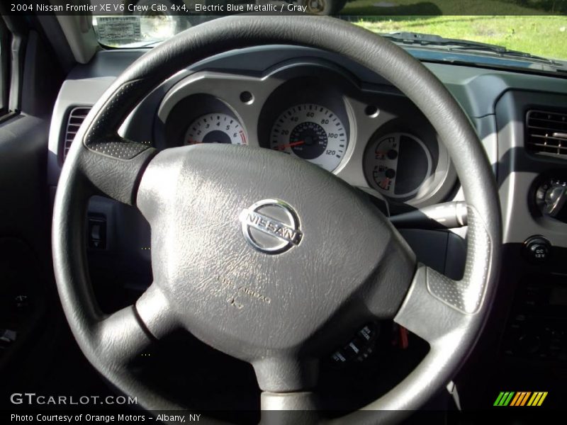 Electric Blue Metallic / Gray 2004 Nissan Frontier XE V6 Crew Cab 4x4