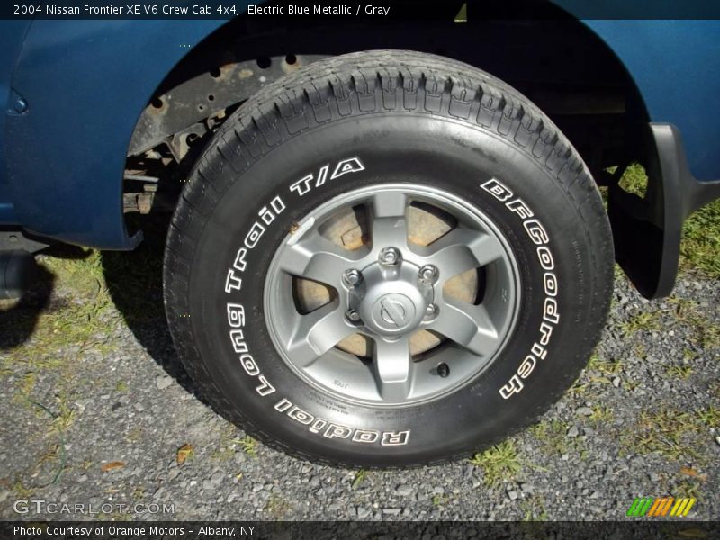 Electric Blue Metallic / Gray 2004 Nissan Frontier XE V6 Crew Cab 4x4