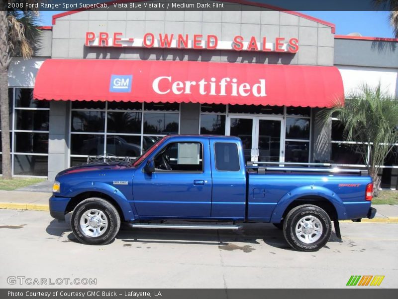 Vista Blue Metallic / Medium Dark Flint 2008 Ford Ranger Sport SuperCab