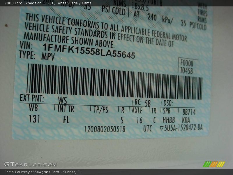 White Suede / Camel 2008 Ford Expedition EL XLT