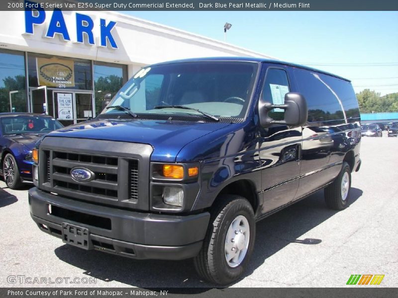Dark Blue Pearl Metallic / Medium Flint 2008 Ford E Series Van E250 Super Duty Commericial Extended