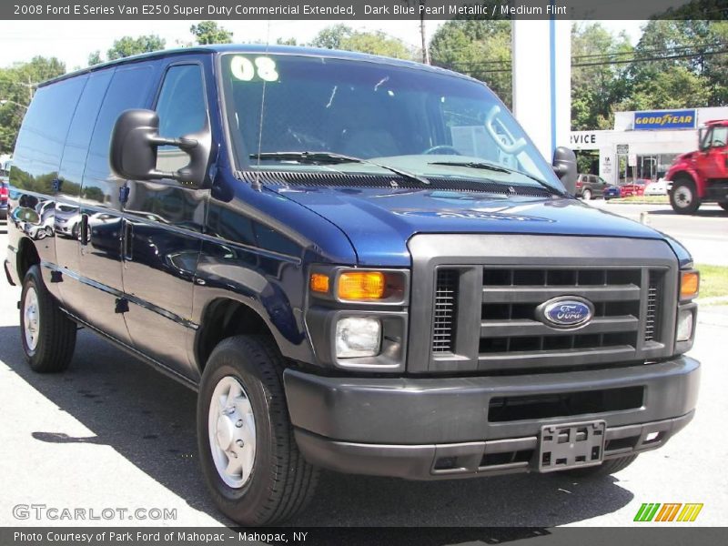 Dark Blue Pearl Metallic / Medium Flint 2008 Ford E Series Van E250 Super Duty Commericial Extended