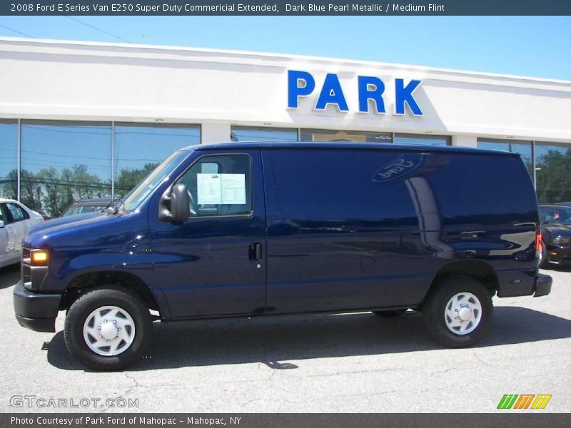 Dark Blue Pearl Metallic / Medium Flint 2008 Ford E Series Van E250 Super Duty Commericial Extended