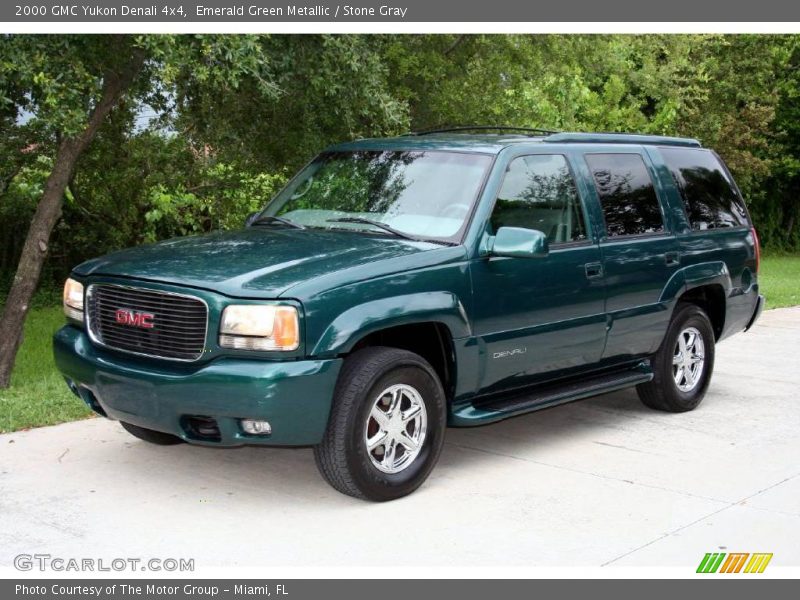 Emerald Green Metallic / Stone Gray 2000 GMC Yukon Denali 4x4