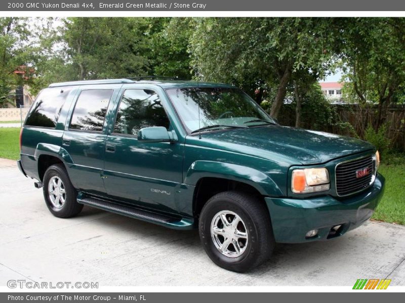 Emerald Green Metallic / Stone Gray 2000 GMC Yukon Denali 4x4