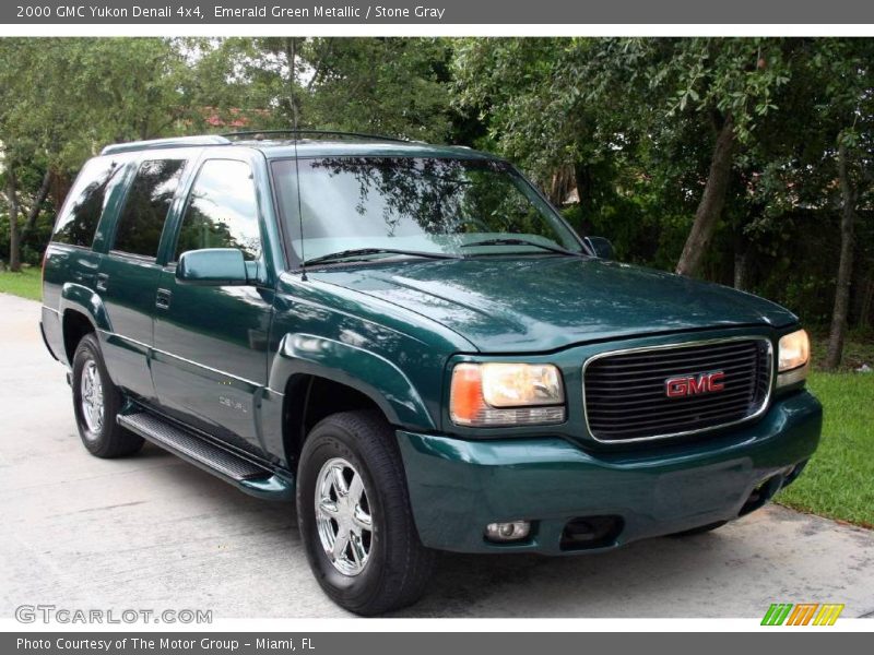 Emerald Green Metallic / Stone Gray 2000 GMC Yukon Denali 4x4