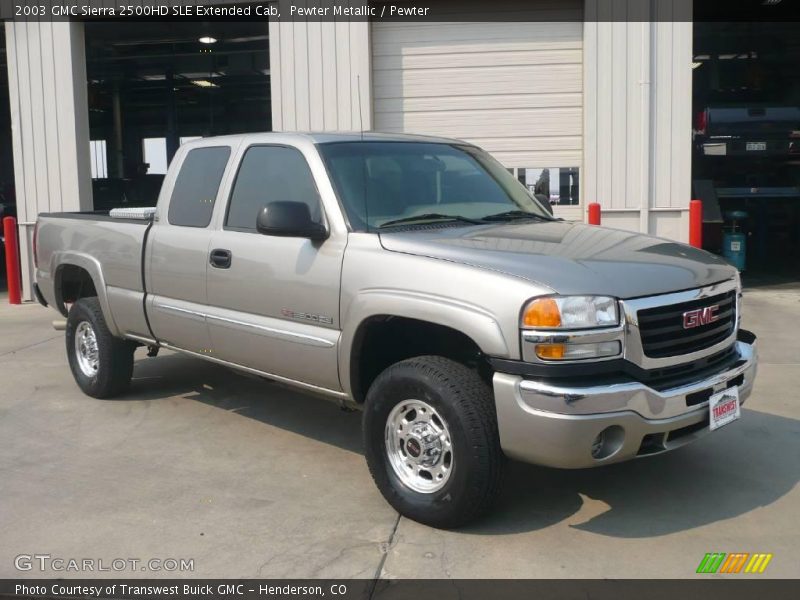 Pewter Metallic / Pewter 2003 GMC Sierra 2500HD SLE Extended Cab