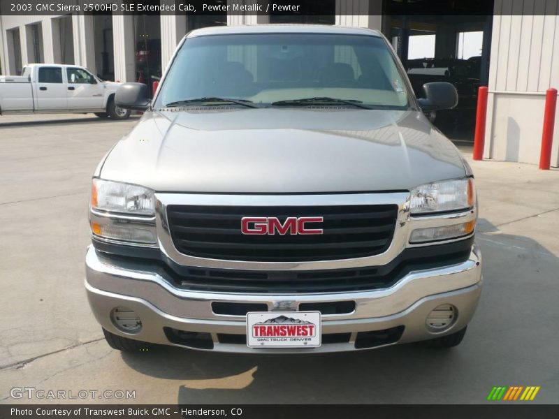 Pewter Metallic / Pewter 2003 GMC Sierra 2500HD SLE Extended Cab