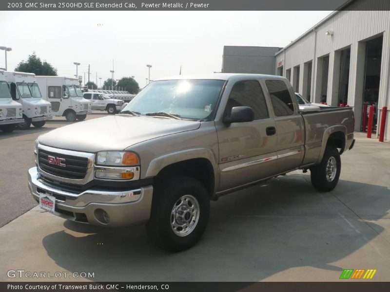 Pewter Metallic / Pewter 2003 GMC Sierra 2500HD SLE Extended Cab