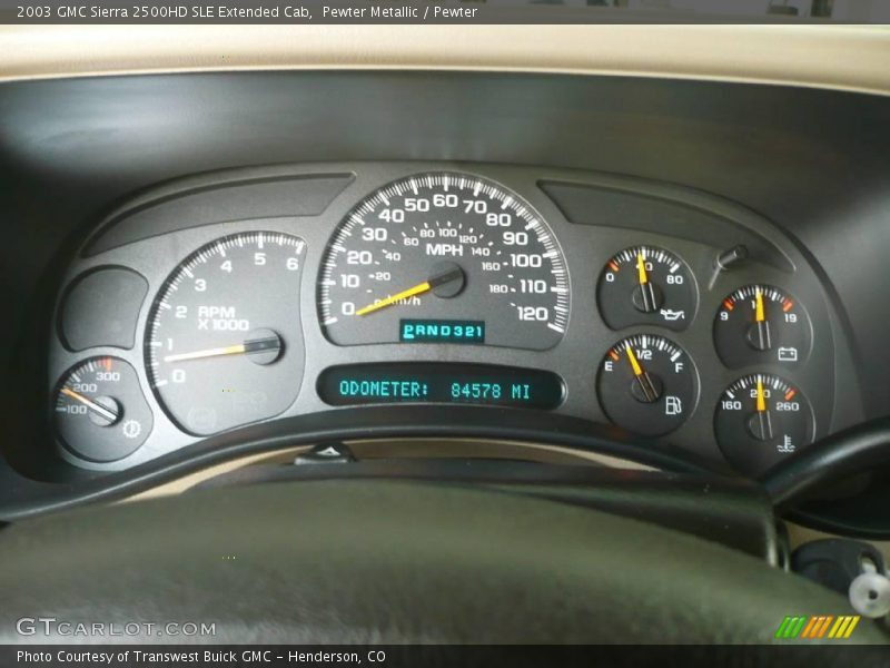 Pewter Metallic / Pewter 2003 GMC Sierra 2500HD SLE Extended Cab