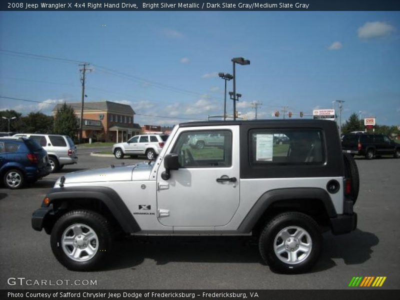 Bright Silver Metallic / Dark Slate Gray/Medium Slate Gray 2008 Jeep Wrangler X 4x4 Right Hand Drive