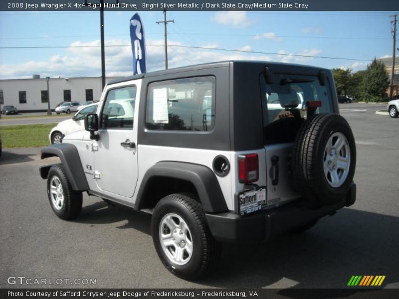 Bright Silver Metallic / Dark Slate Gray/Medium Slate Gray 2008 Jeep Wrangler X 4x4 Right Hand Drive