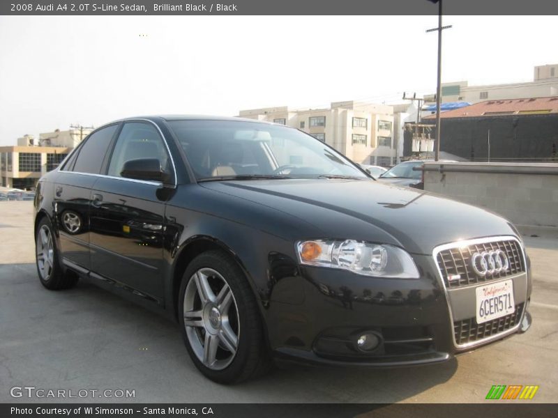 Brilliant Black / Black 2008 Audi A4 2.0T S-Line Sedan