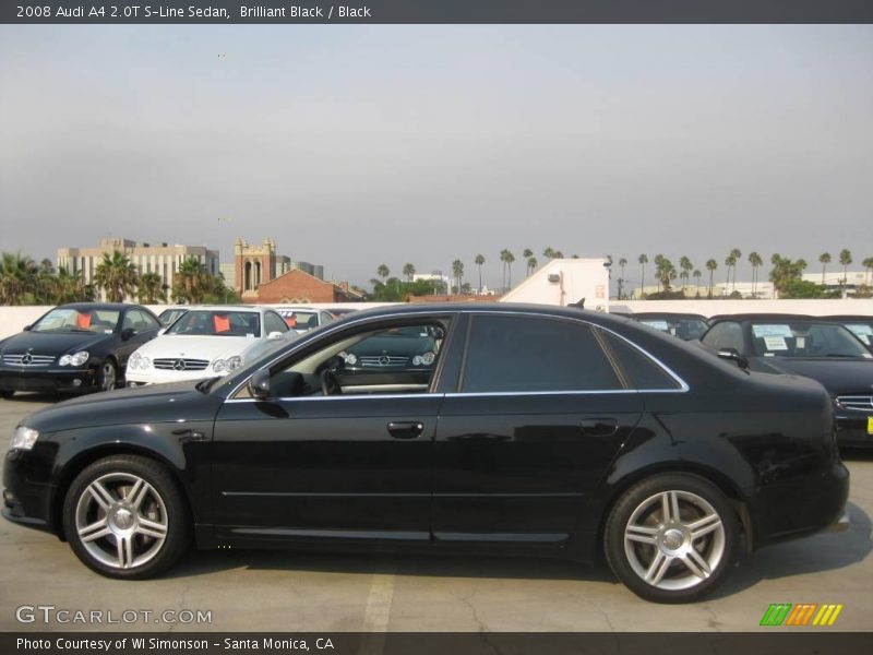 Brilliant Black / Black 2008 Audi A4 2.0T S-Line Sedan