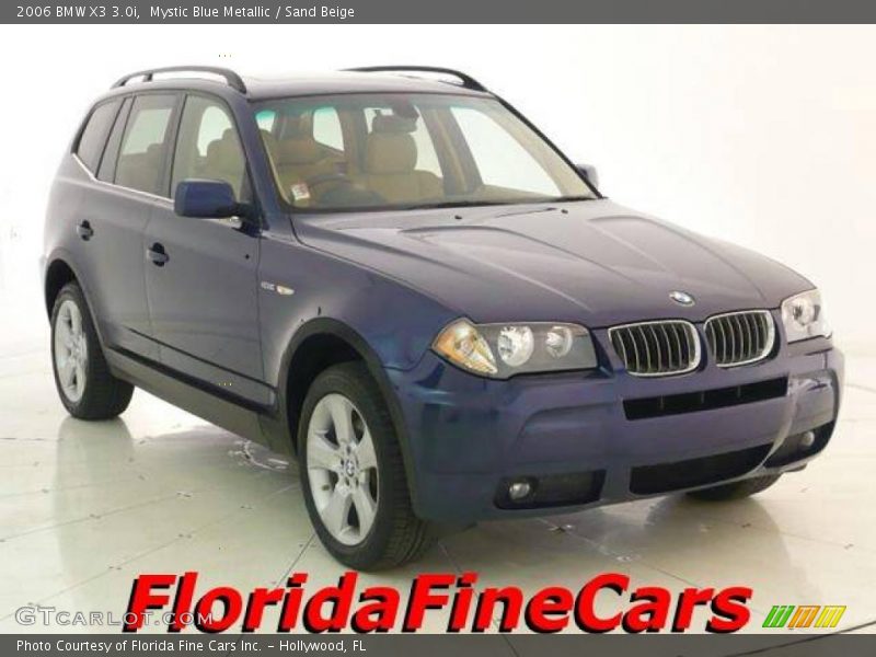 Mystic Blue Metallic / Sand Beige 2006 BMW X3 3.0i