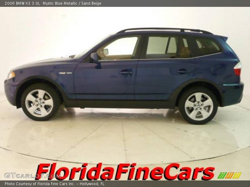 Mystic Blue Metallic / Sand Beige 2006 BMW X3 3.0i