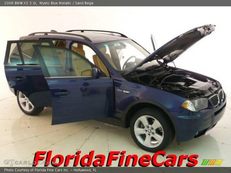 Mystic Blue Metallic / Sand Beige 2006 BMW X3 3.0i