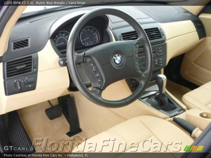 Mystic Blue Metallic / Sand Beige 2006 BMW X3 3.0i