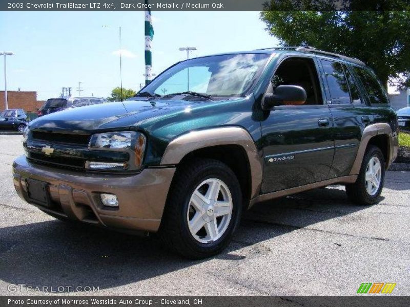 Dark Green Metallic / Medium Oak 2003 Chevrolet TrailBlazer LTZ 4x4