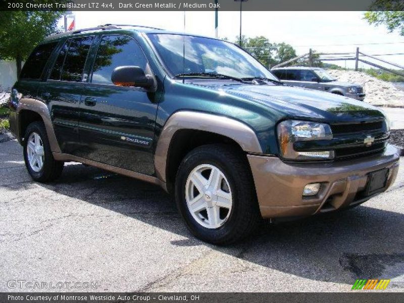 Dark Green Metallic / Medium Oak 2003 Chevrolet TrailBlazer LTZ 4x4