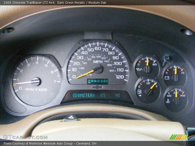 Dark Green Metallic / Medium Oak 2003 Chevrolet TrailBlazer LTZ 4x4