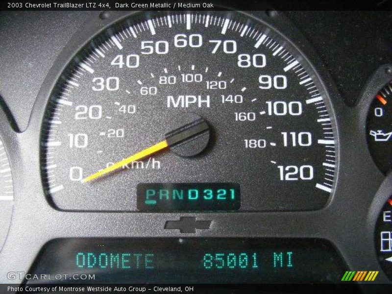 Dark Green Metallic / Medium Oak 2003 Chevrolet TrailBlazer LTZ 4x4
