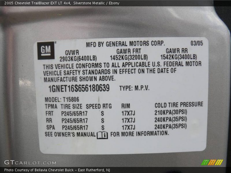 Silverstone Metallic / Ebony 2005 Chevrolet TrailBlazer EXT LT 4x4