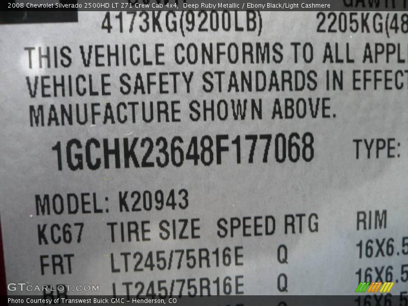 Deep Ruby Metallic / Ebony Black/Light Cashmere 2008 Chevrolet Silverado 2500HD LT Z71 Crew Cab 4x4