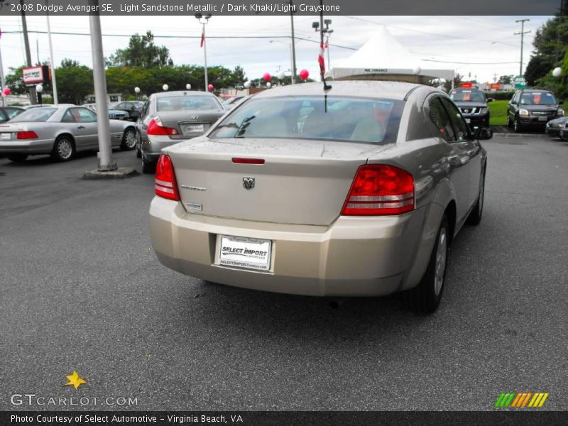 Light Sandstone Metallic / Dark Khaki/Light Graystone 2008 Dodge Avenger SE