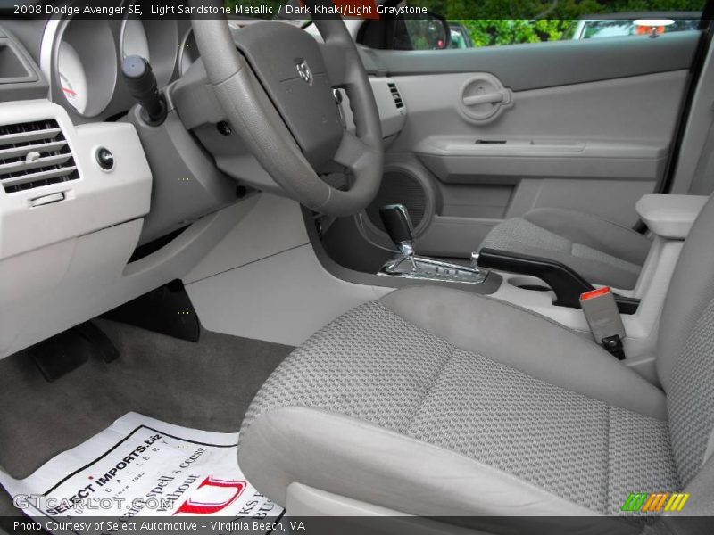 Light Sandstone Metallic / Dark Khaki/Light Graystone 2008 Dodge Avenger SE