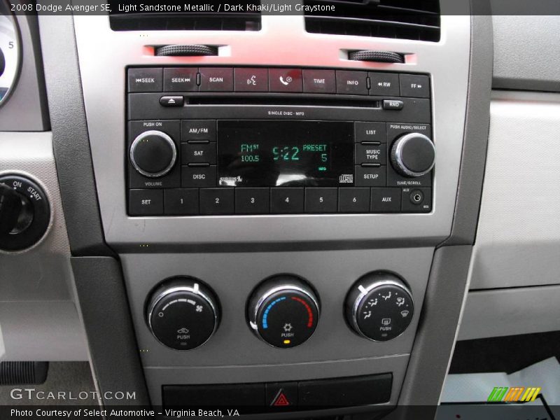 Light Sandstone Metallic / Dark Khaki/Light Graystone 2008 Dodge Avenger SE