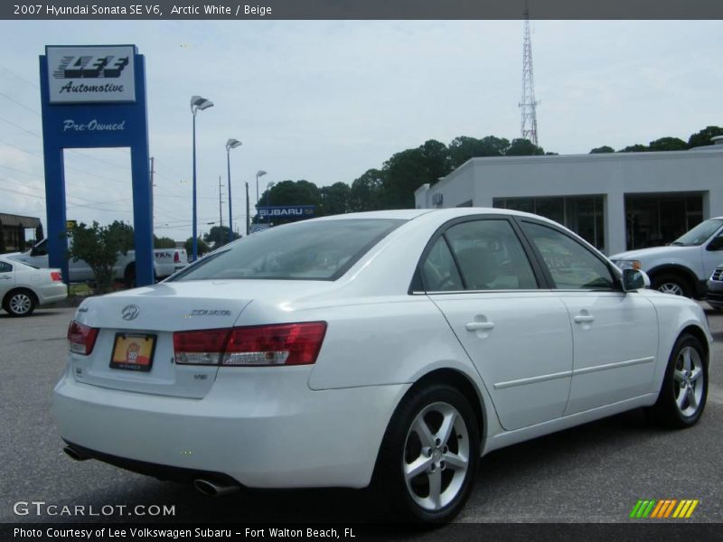 Arctic White / Beige 2007 Hyundai Sonata SE V6