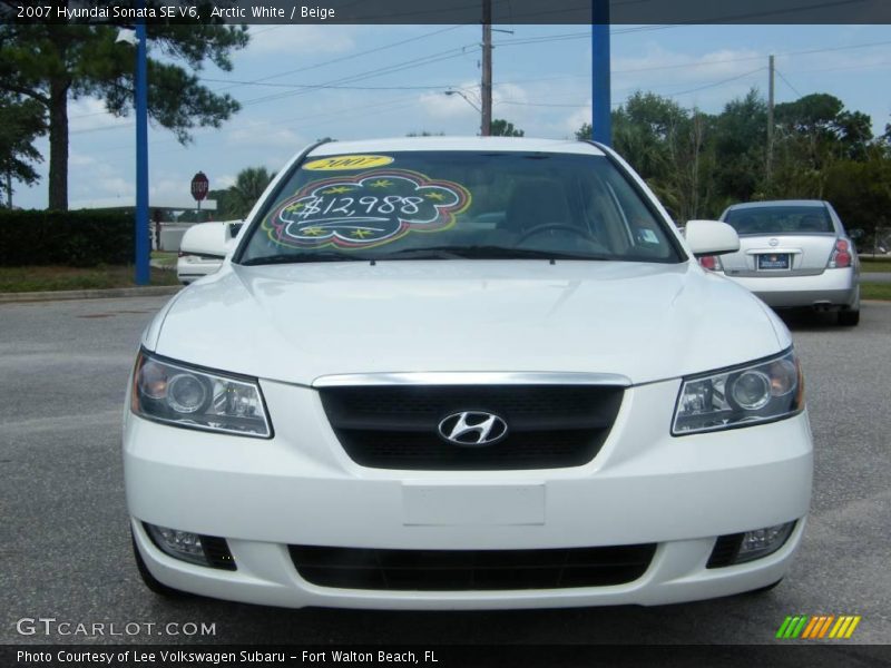 Arctic White / Beige 2007 Hyundai Sonata SE V6