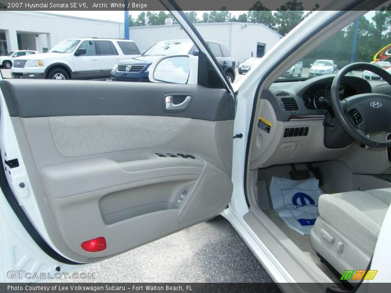 Arctic White / Beige 2007 Hyundai Sonata SE V6
